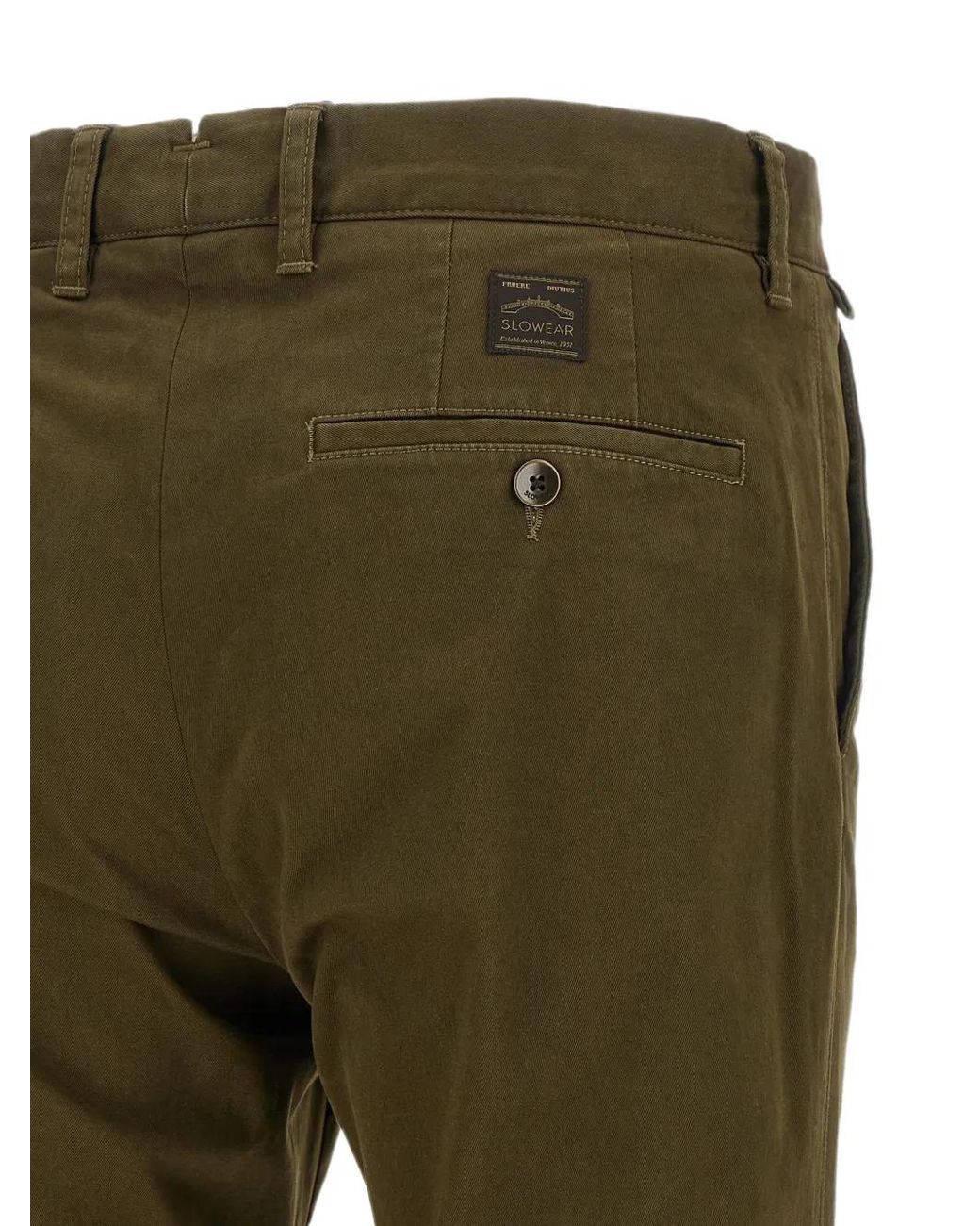 Incotex Green Straight-Leg Logo-Patch Trousers for men