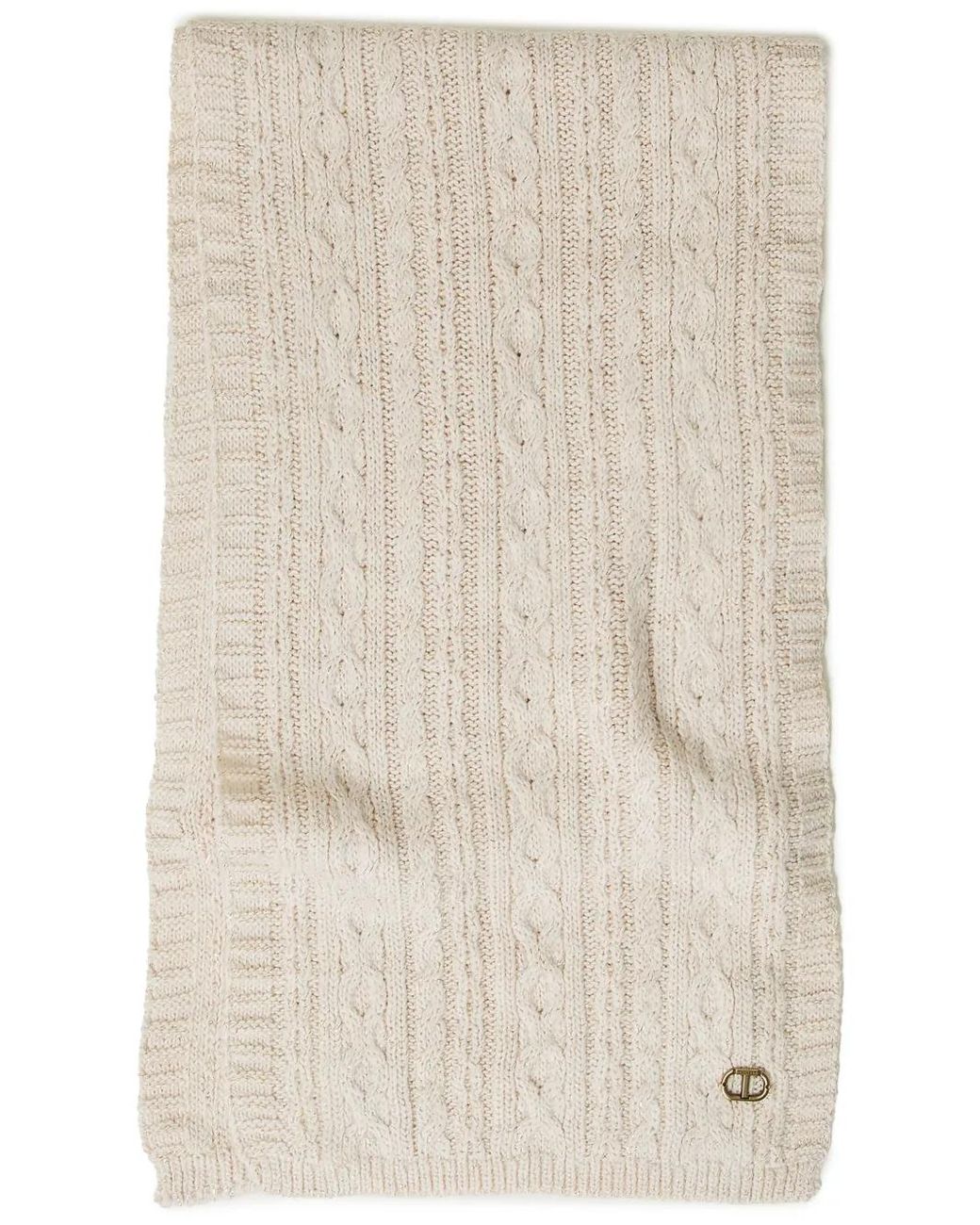 Twinset Natural Schal Mit Zopfmuster