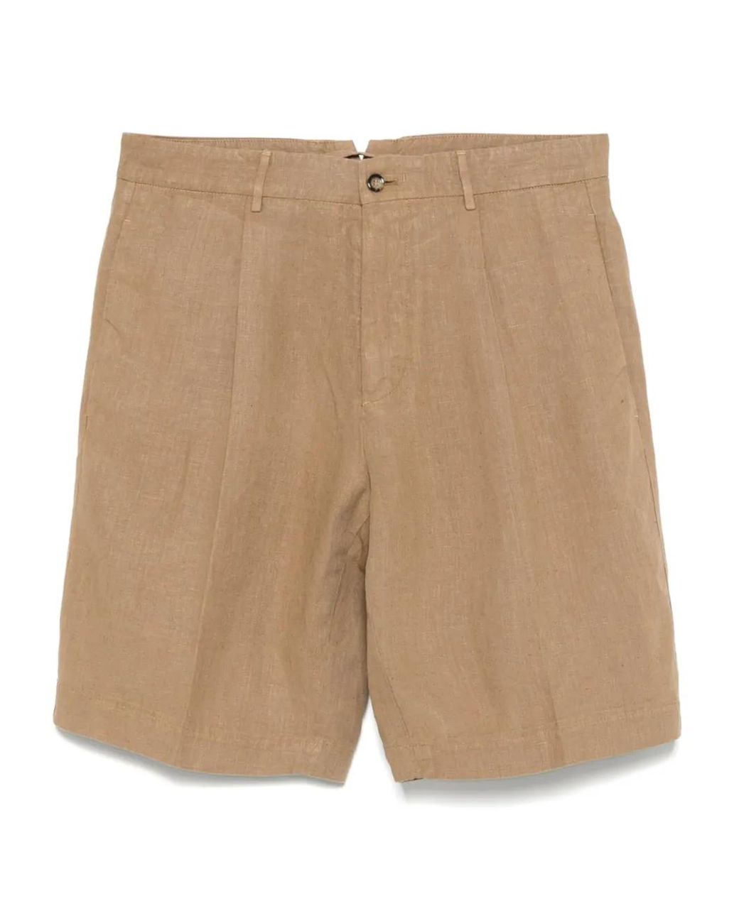 Dell'Oglio Natural Linen Shorts for men