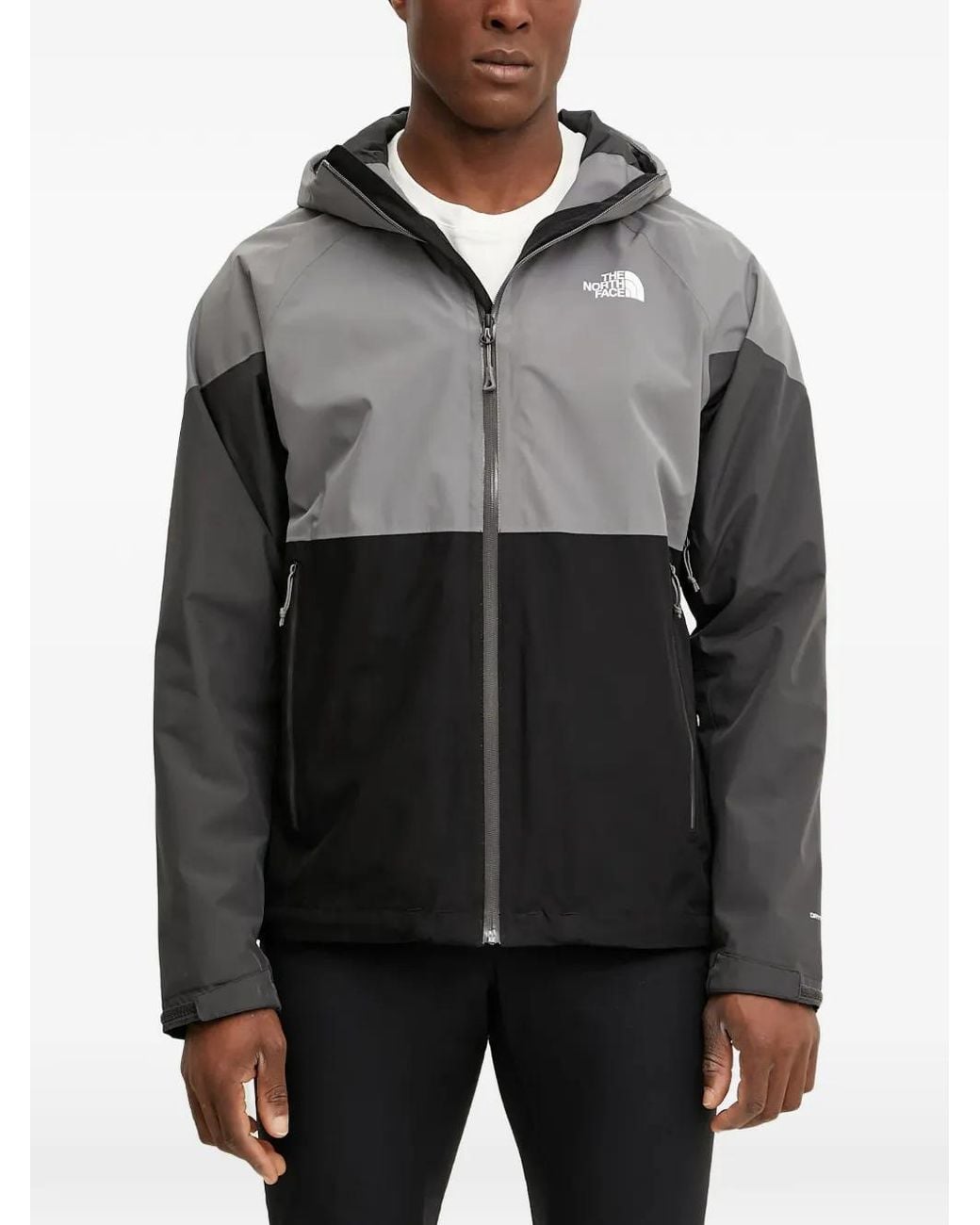 The North Face Gray Colour-Block Hooded Jacket for men