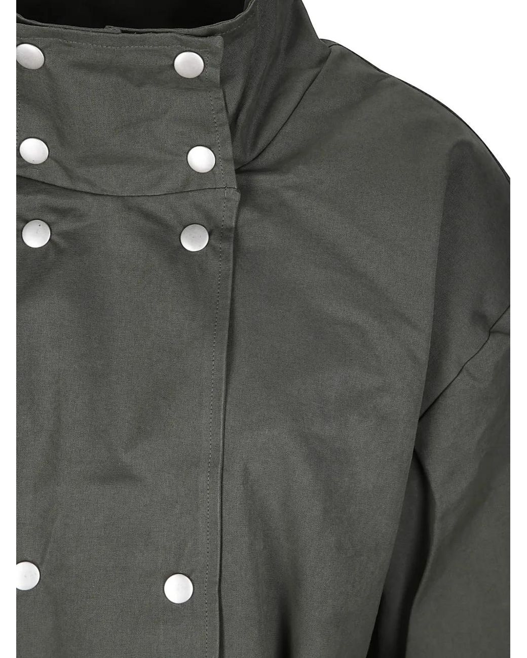 LA PISCINE Gray Belted Double-Breasted Jacket