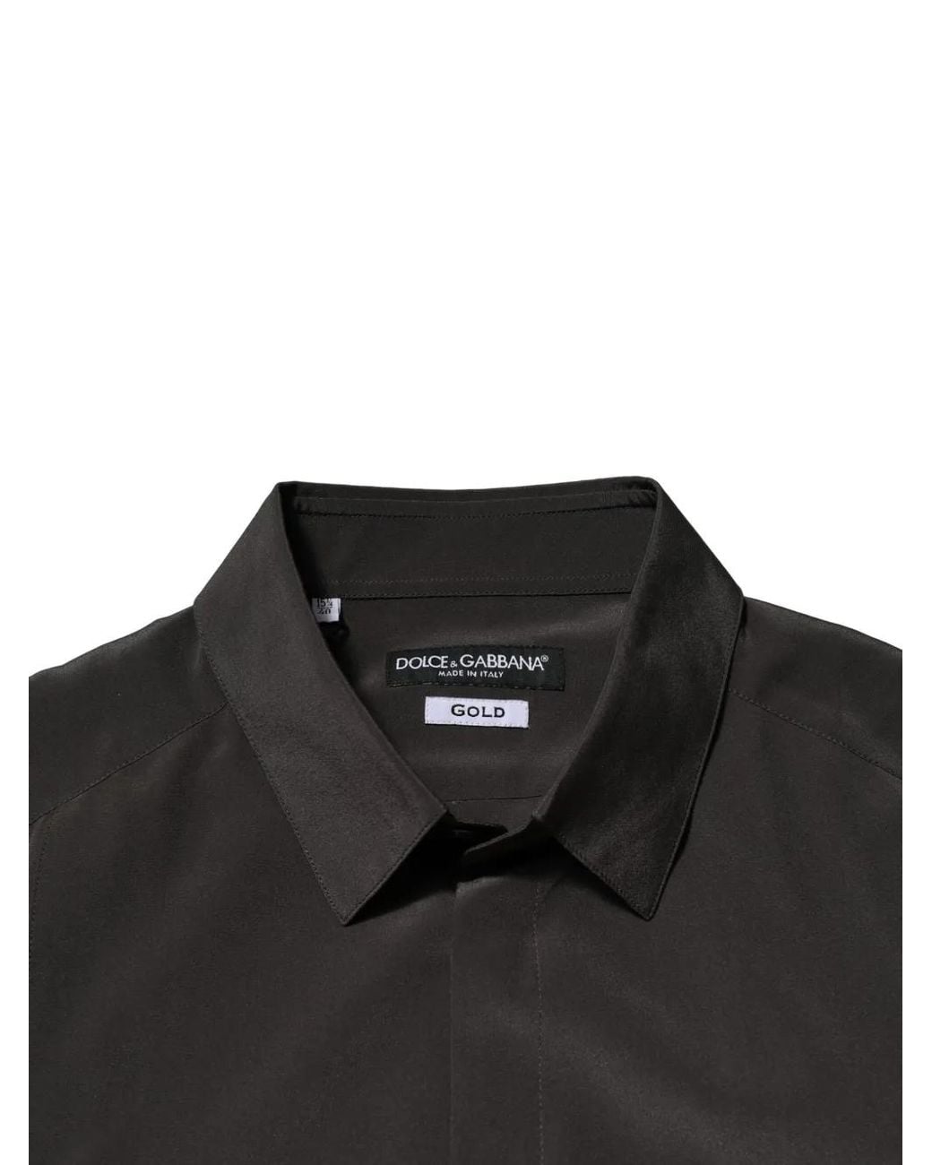 Dolce & Gabbana Black Silk Long-Sleeve Shirt for men