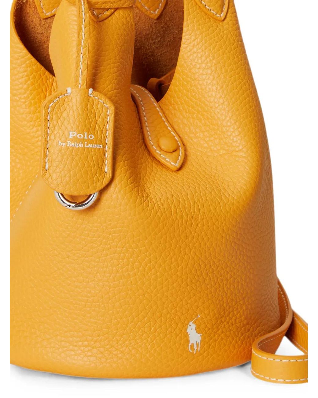 Polo Ralph Lauren Orange Polo Play Leather Tote Bag