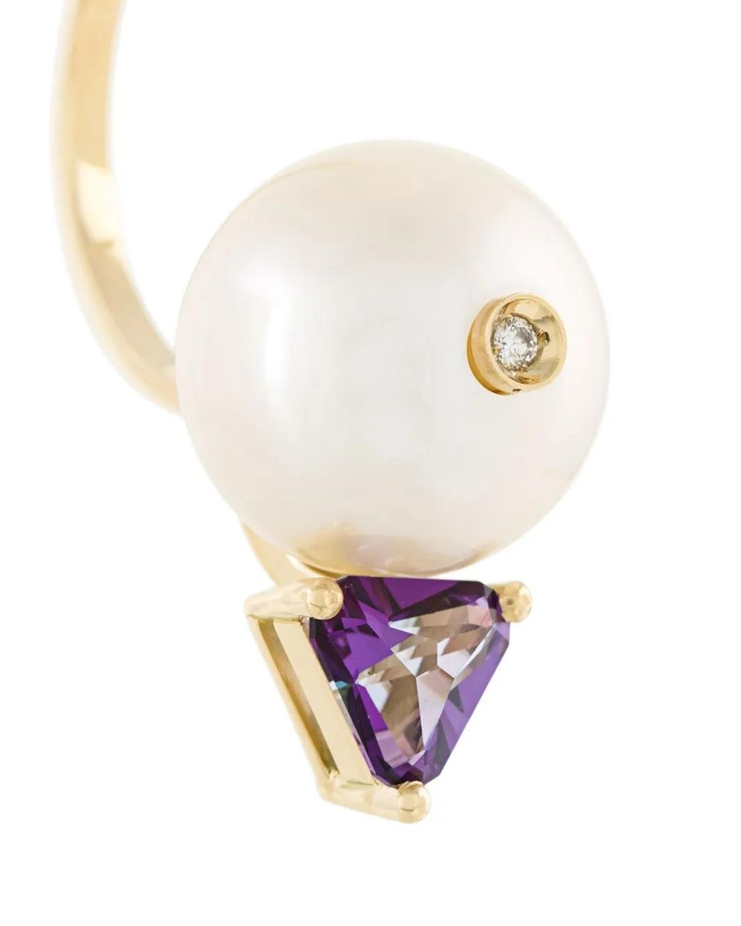 Delfina Delettrez White 'trillion' Pearl, Diamond And Topaz Earrings