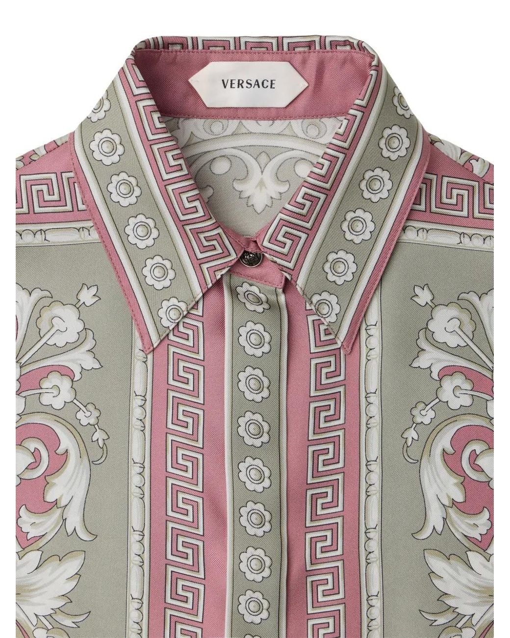 Versace Gray Printed Silk Twill Mini Dress