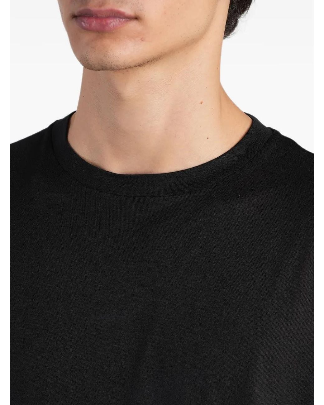 Low Brand Black Crew-Neck Short-Sleeve T-Shirt for men