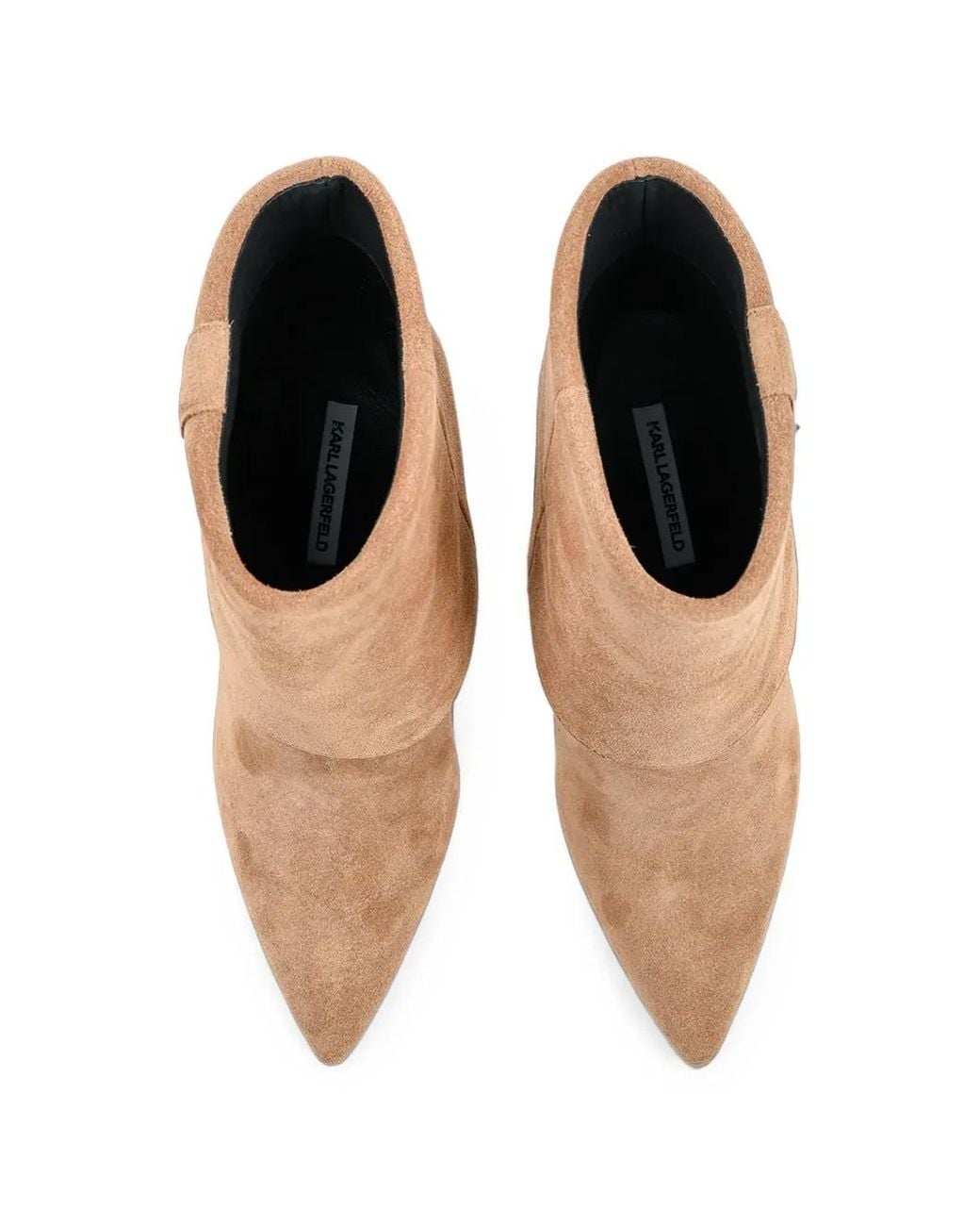Karl Lagerfeld Brown Logo-Plaque Foldover-Detail Ankle Boots