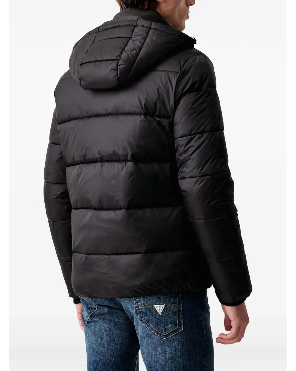 Guess Black Metallized Puffer Jacket for men