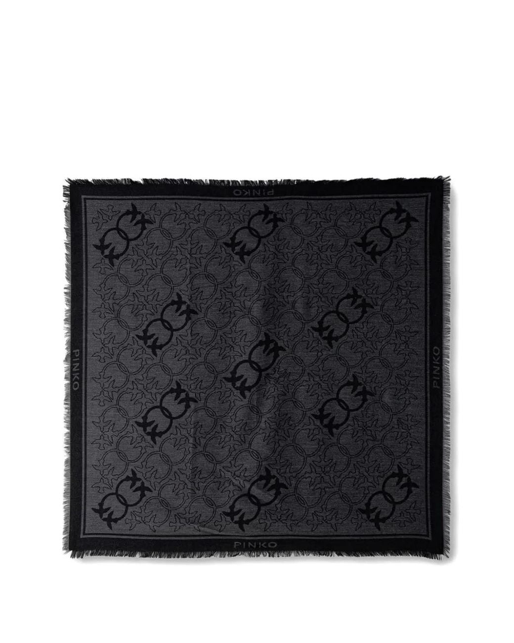 Pinko Black Monogram-Print Scarf
