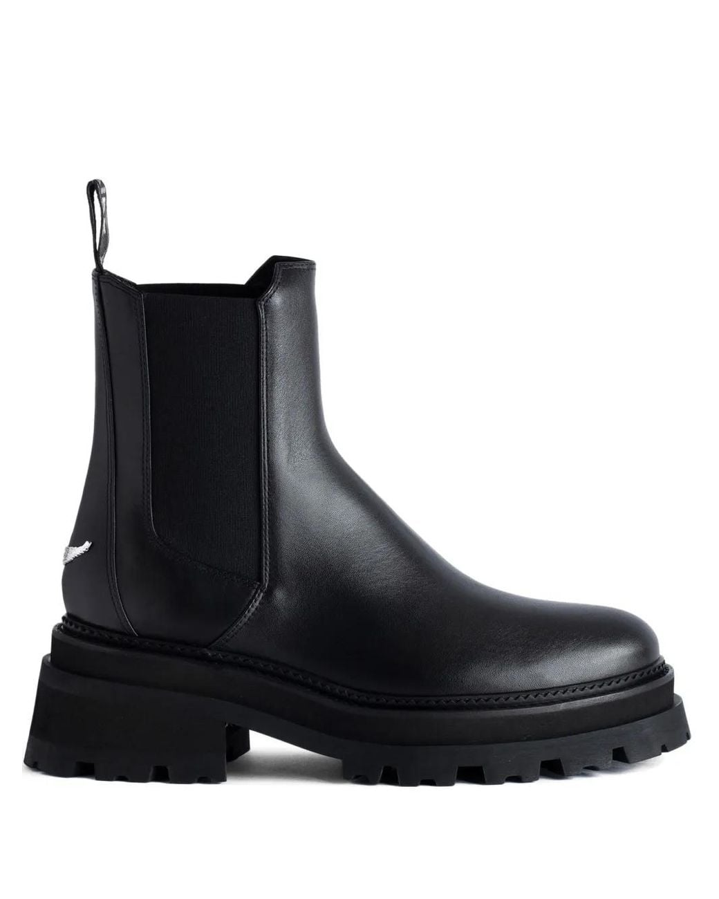 Zadig & Voltaire Black Ride Logo-Plaque Leather Chelsea Boots