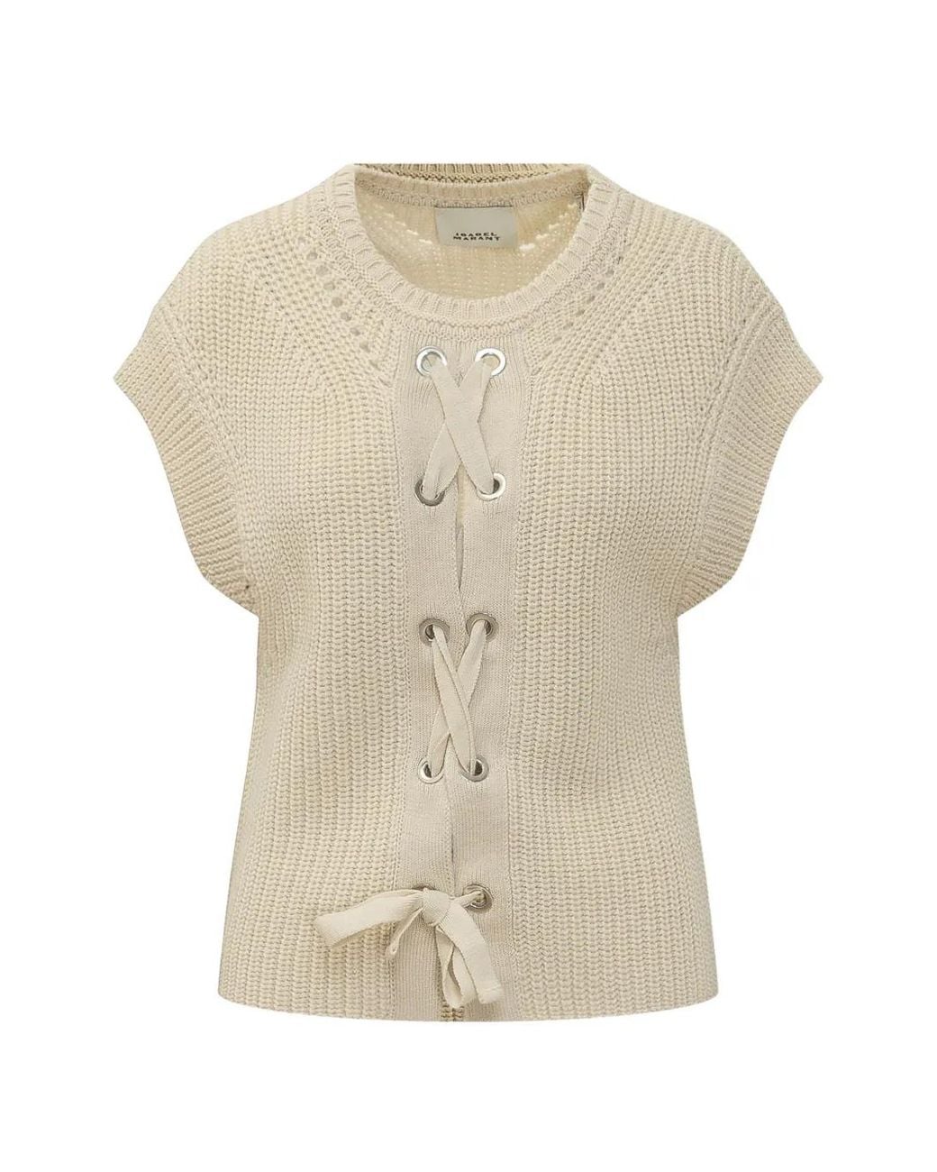 Isabel Marant Natural Yonnia Logo Detail T-Shirt