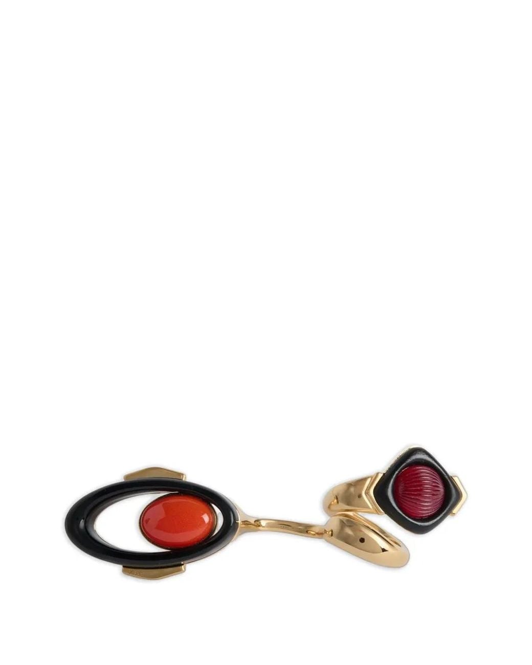 Emilio Pucci White Bague L'Alba À Design Géométrique