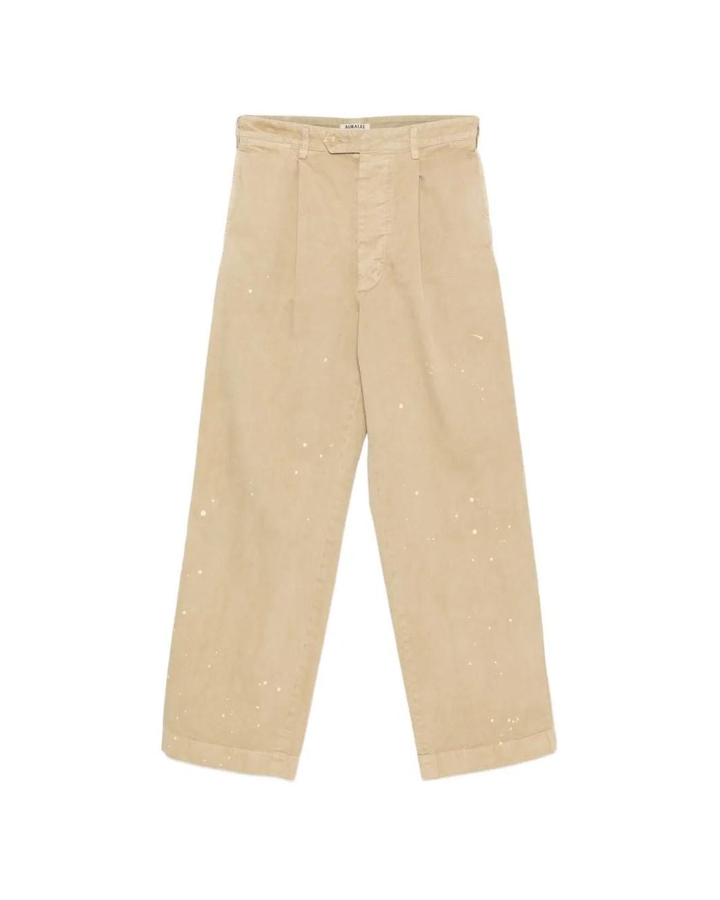 Auralee White One-Tuck Wide-Leg Trousers for men