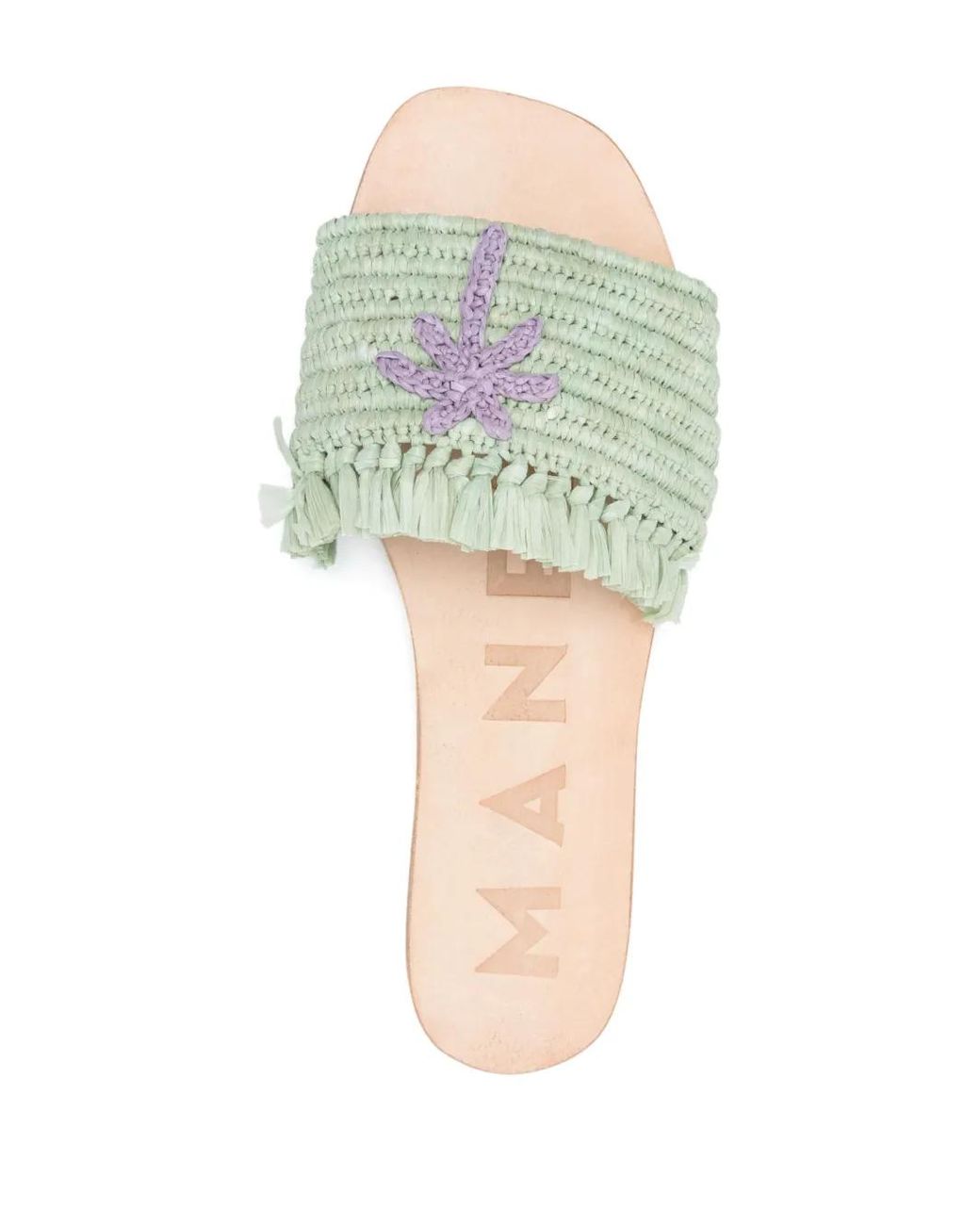 Manebí White Yucatán Logo-Patch Flat Sandals