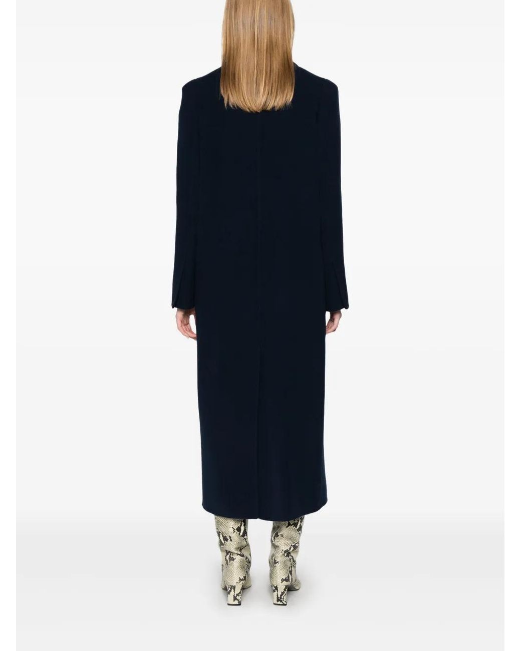 Max Mara Albania Jas Met Dubbele Rij Knopen En Puntige Revers in het Blue