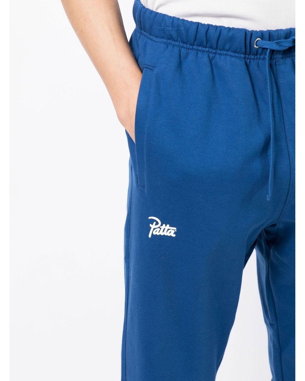 PATTA Logo Print Cotton Track Pants in Blue for Men | Lyst Australia