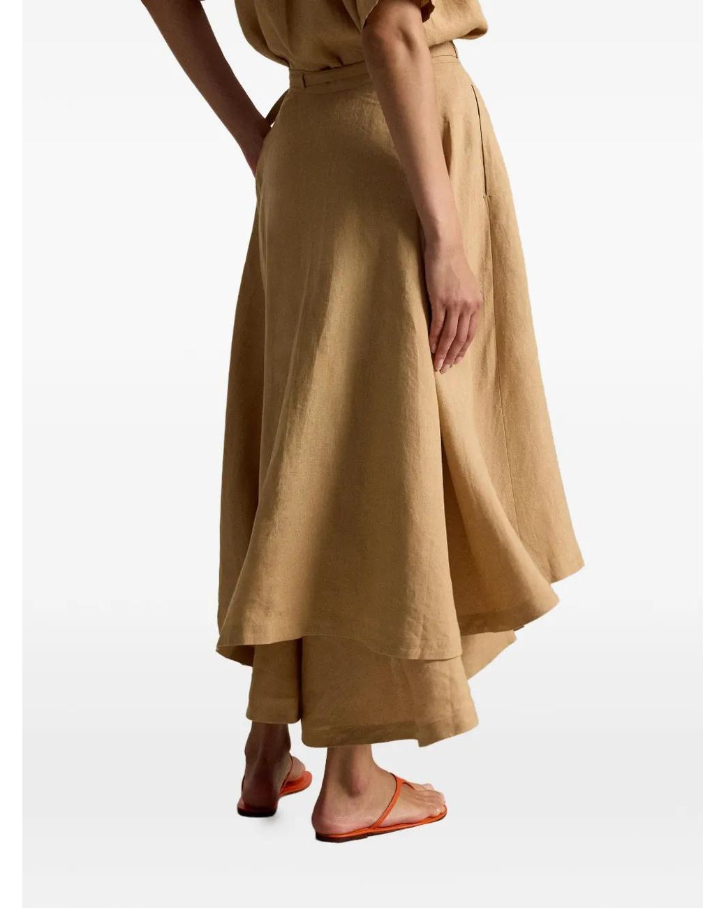 Polo Ralph Lauren Natural Linen Wrap Skirt