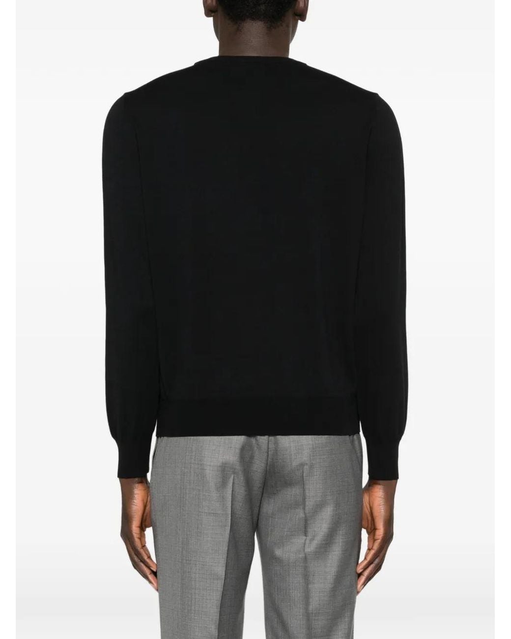 Canali Black Knitted Sweater for men