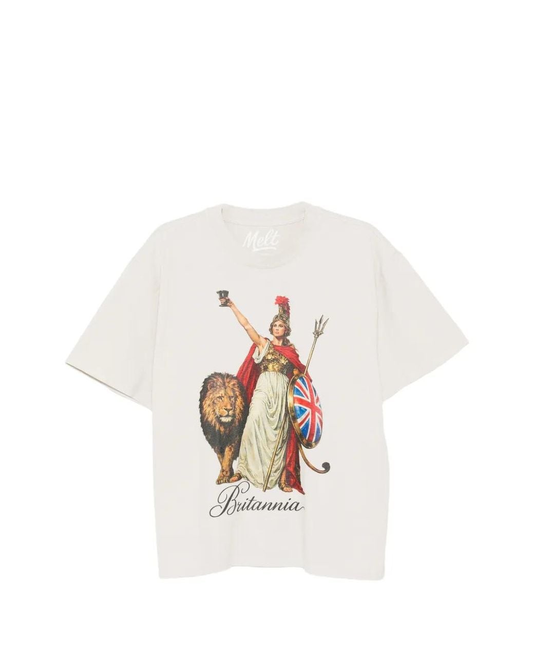 Melt White Graphic-Print T-Shirt for men
