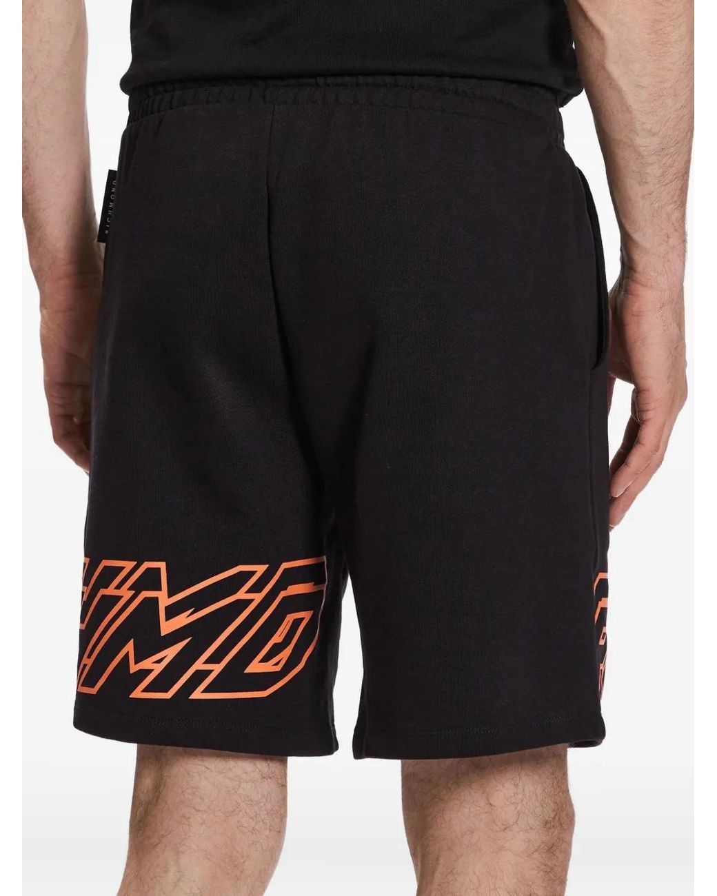 John Richmond Blue Drawstring Graphic Shorts for men