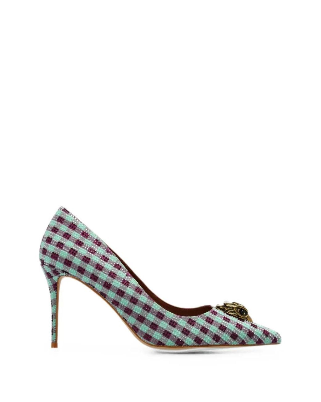 Kurt Geiger Metallic Belgravia Eagle Crystal-Embellished Pumps