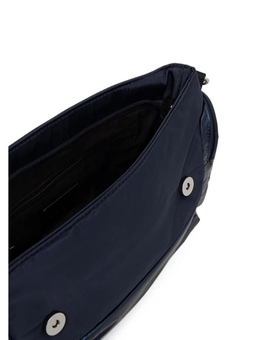 Blauer Blue Wattierte Schultertasche Mit Logo-Patch