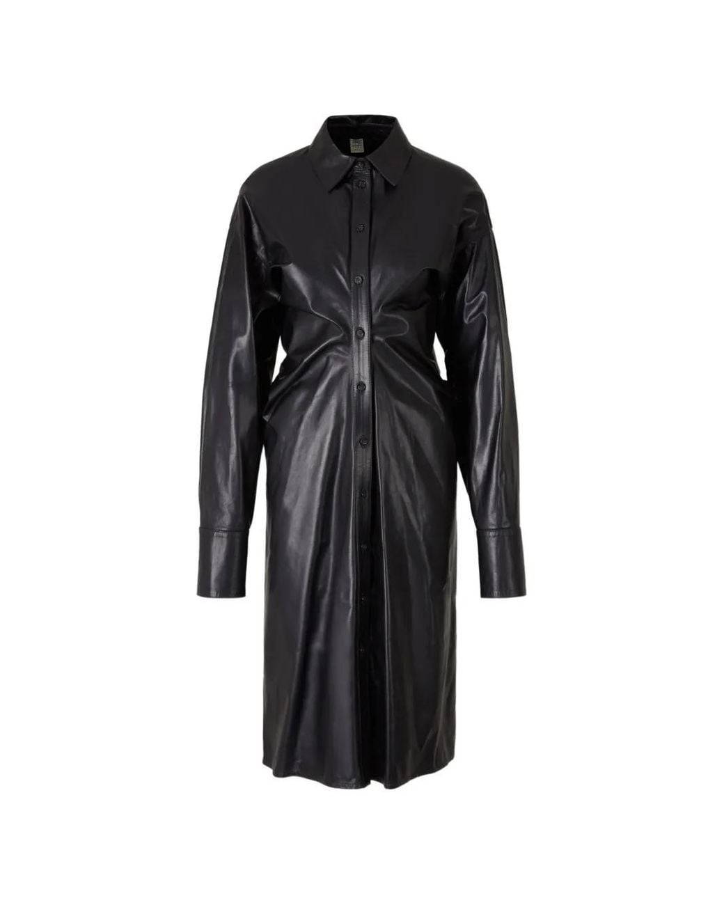 Totême Black Long-Sleeves Midi Dress