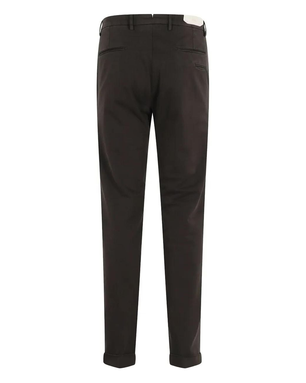 Briglia 1949 Black Turn-Up Cuff Trousers for men