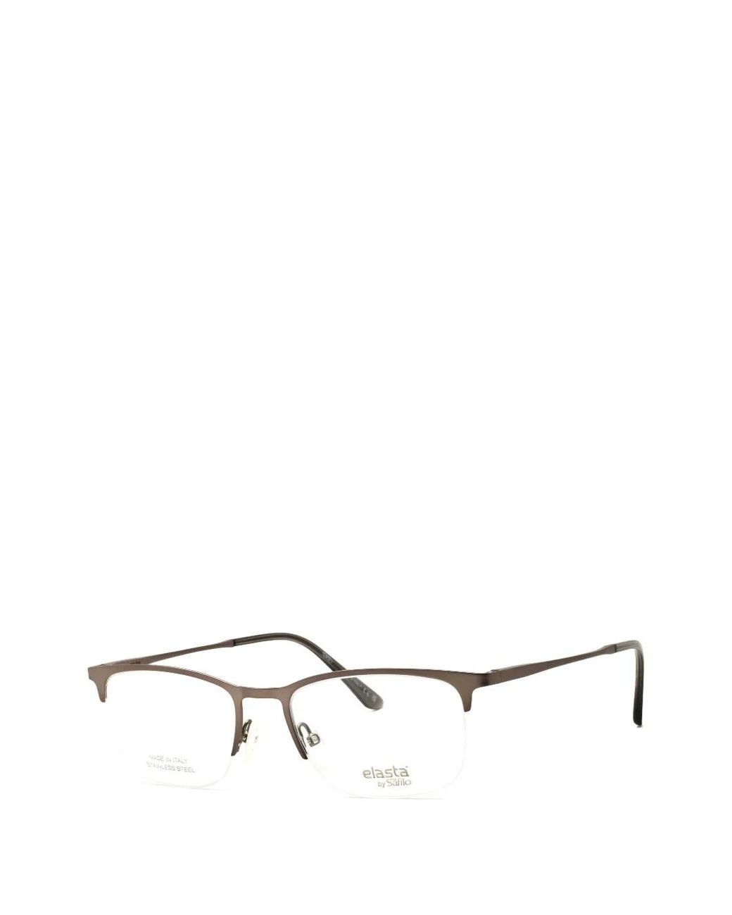 Elasta White Rectangle-Frame Glasses for men