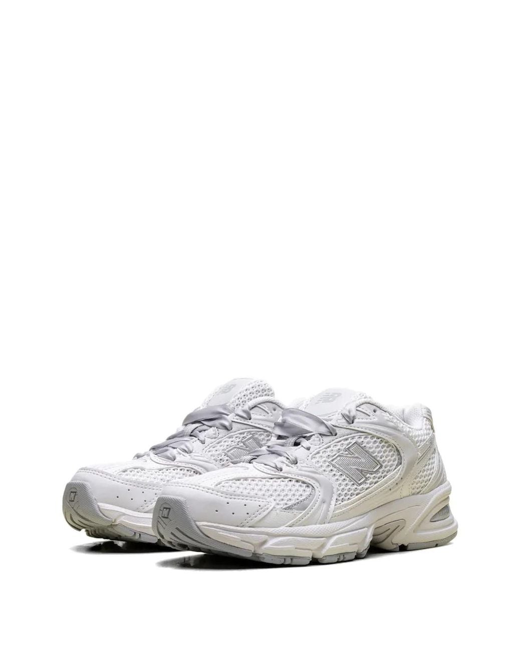 New Balance White 530 Logo-Patch Sneakers