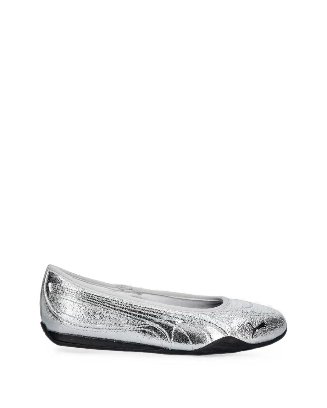 PUMA White Catch Metallic Whisper Metallic-Effect Ballet Flats