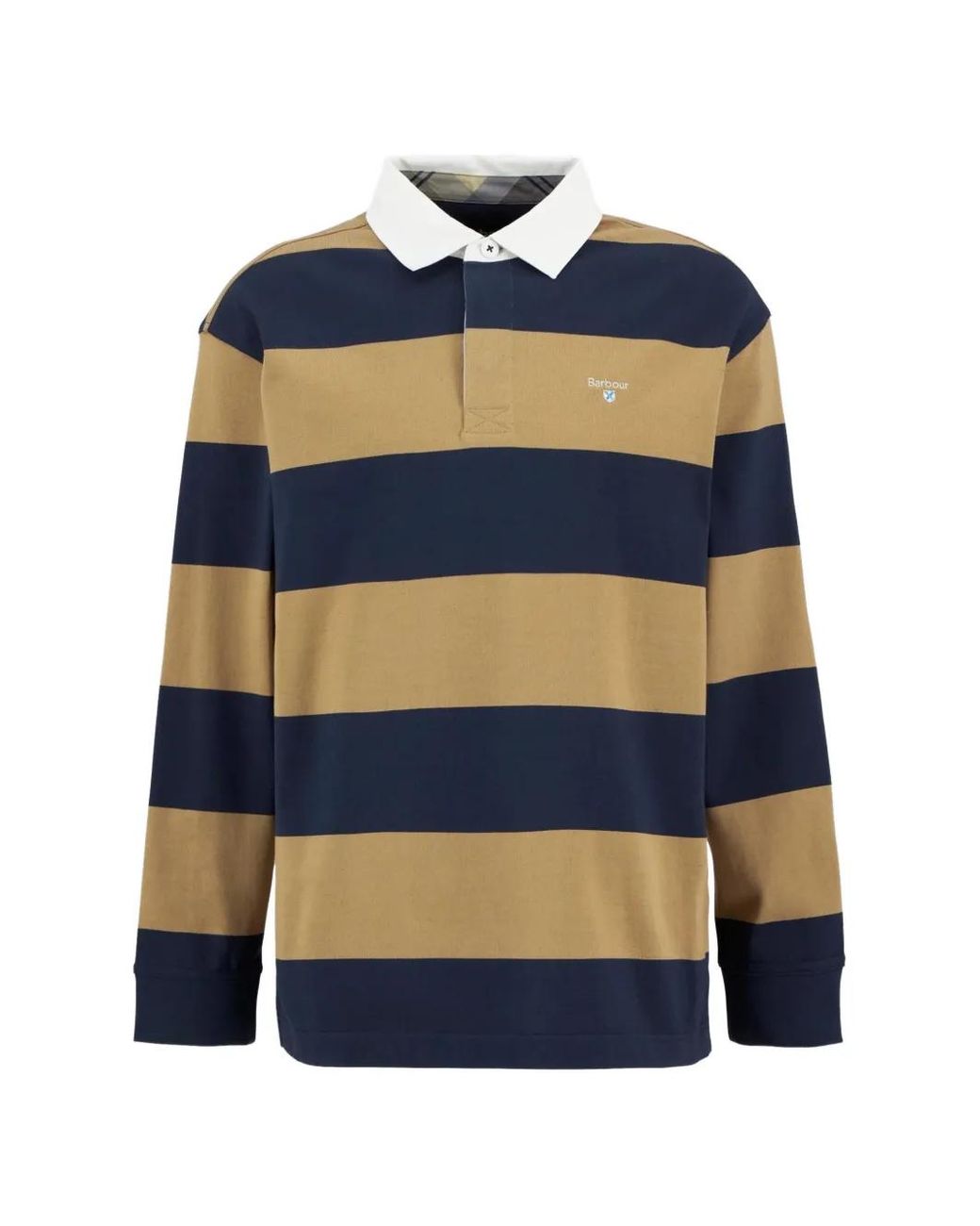 Barbour Blue Broome Striped Rugby Polo Shirt for men