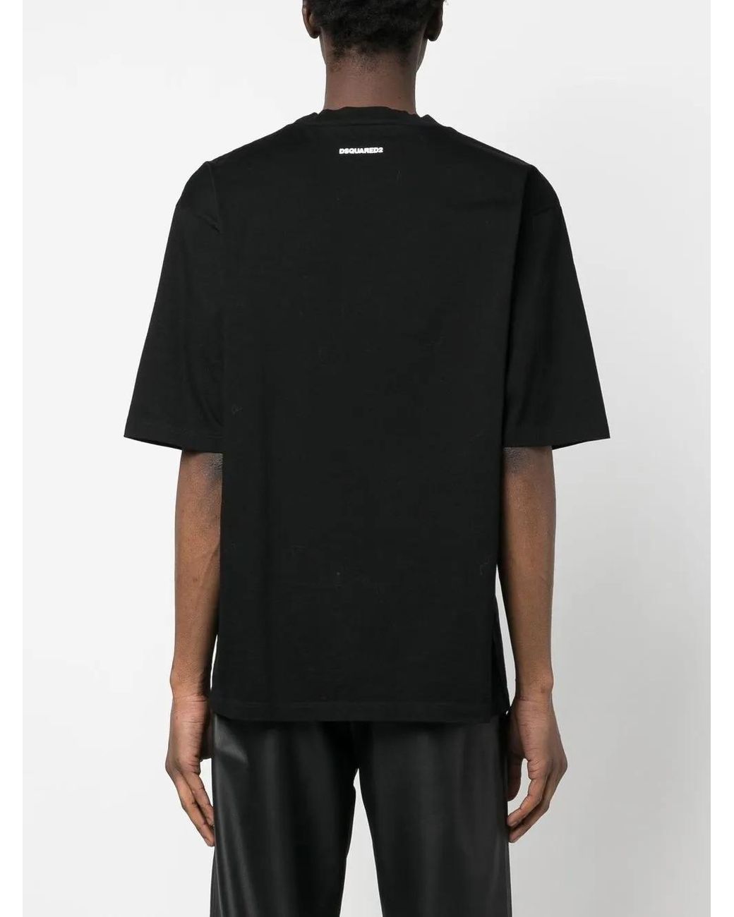 DSquared² Black Icon-Print Cotton T-Shirt for men