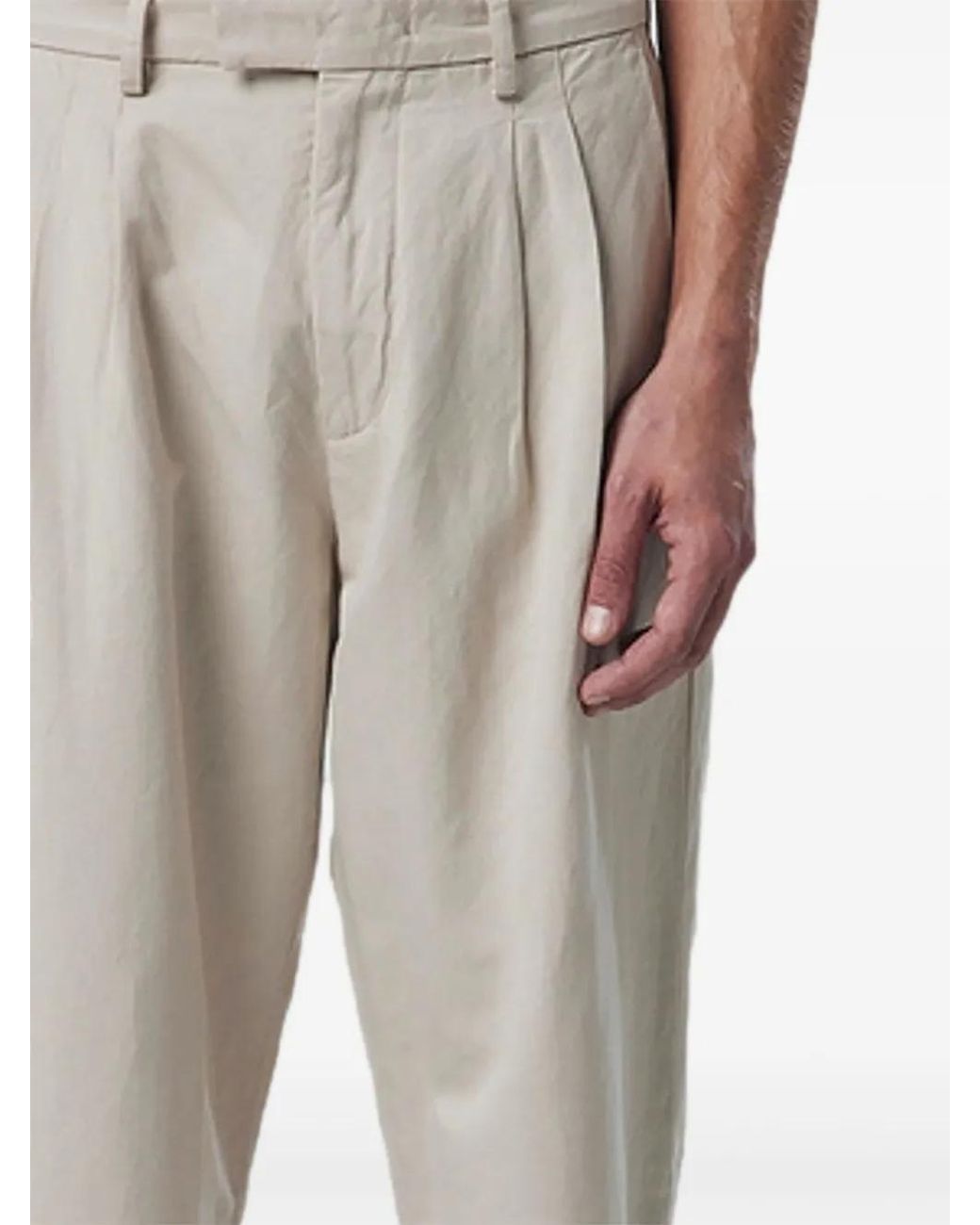 NN07 Natural Pleated-Front Trousers for men