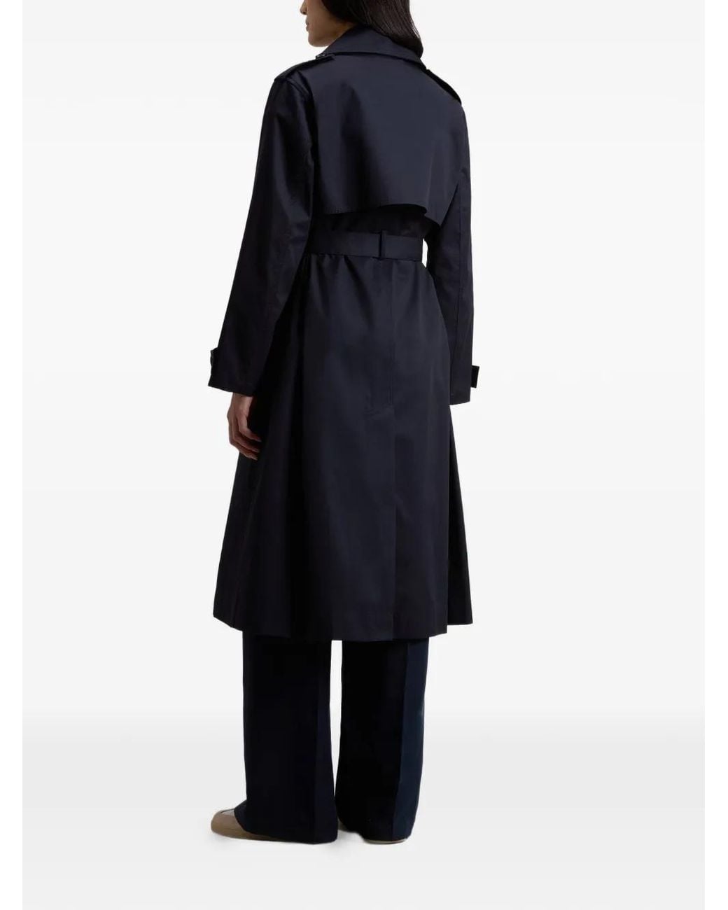 Woolrich Blue Trench Ceinturé À Boutonnière Croisée