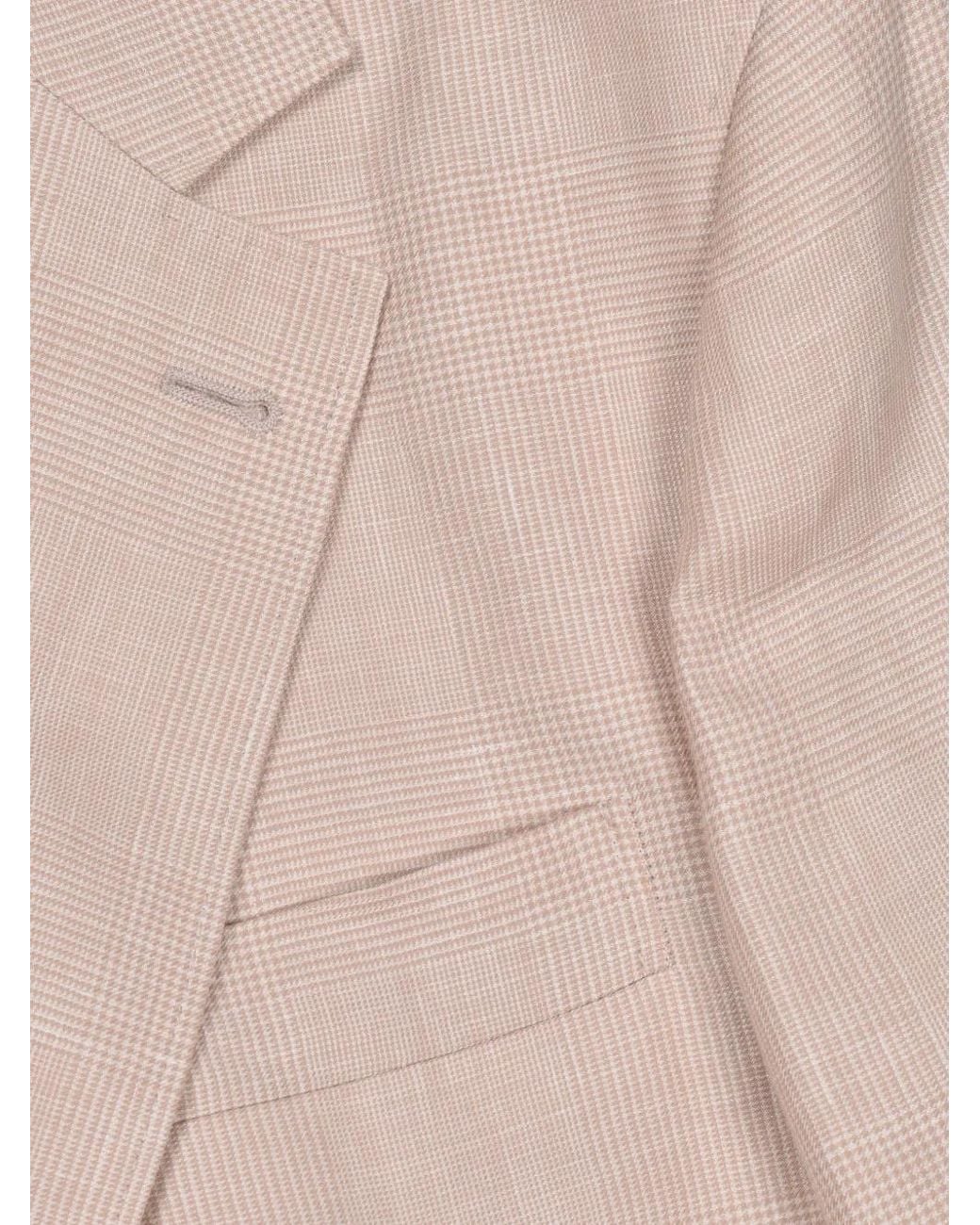 Brunello Cucinelli Pink Single-Breasted Wool Suit for men