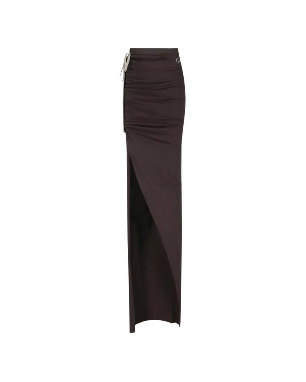 Rick Owens Brown X Moncler Ruched Drawstring Maxi Skirt