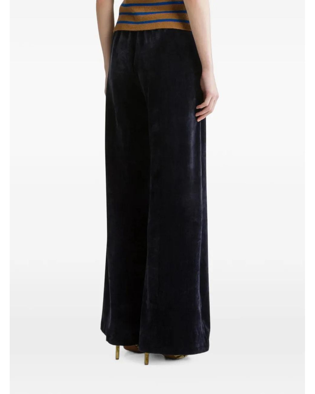 Forte_forte Blue High-Waisted Wide-Leg Trousers