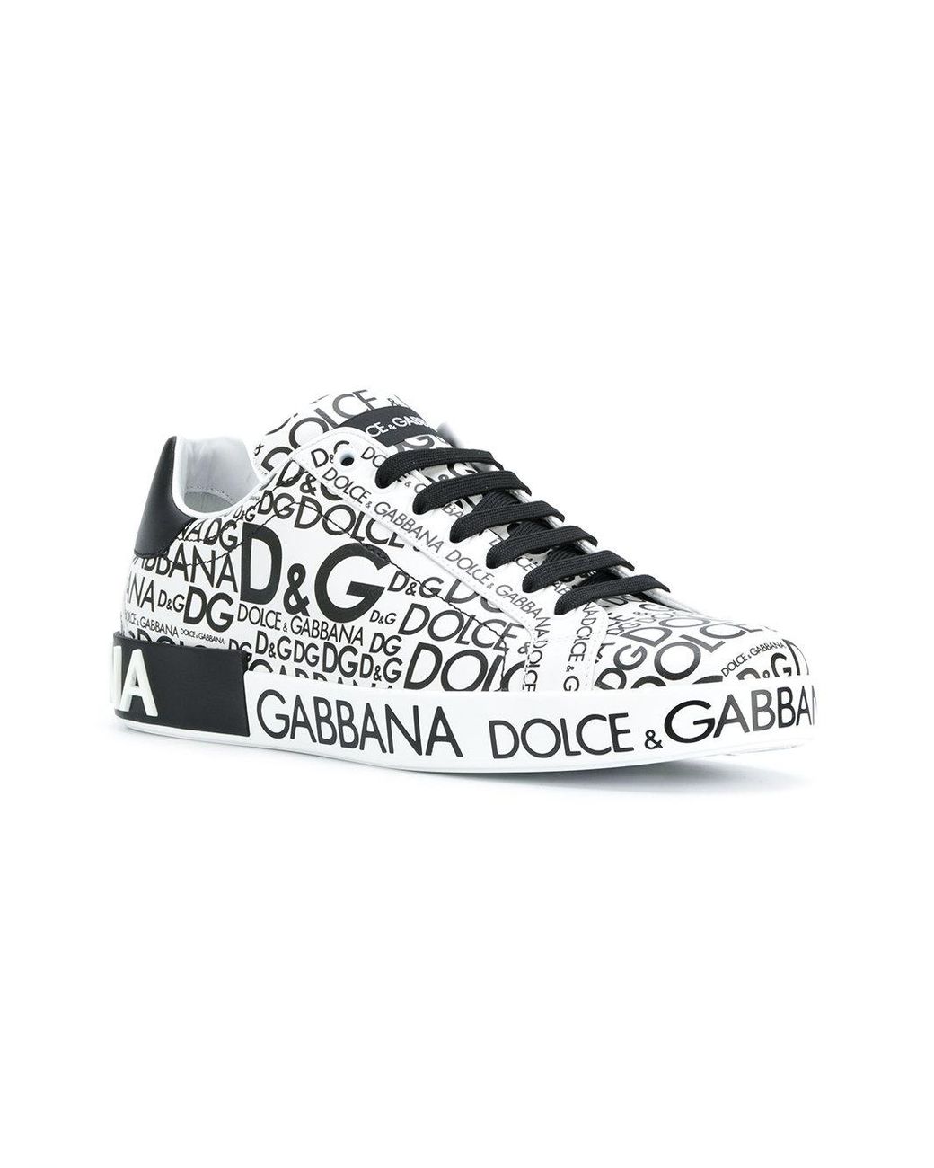 Homme Baskets Baskets Dolce & Gabbana Baskets Portofino imprimees en cuir Cuir Dolce & Gabbana pour homme en coloris Noir 