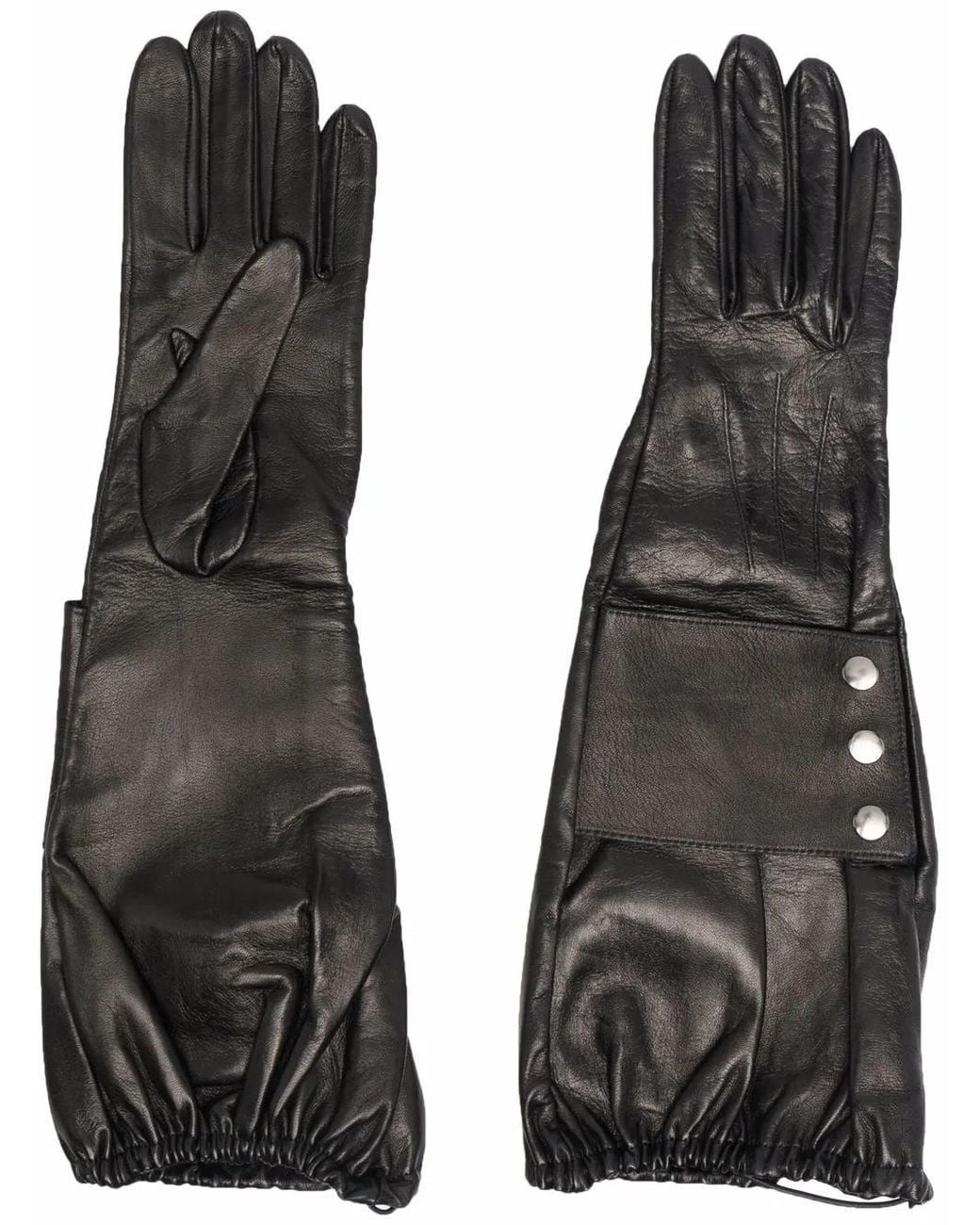 Manokhi Black Ellenbogenlange Handschuhe