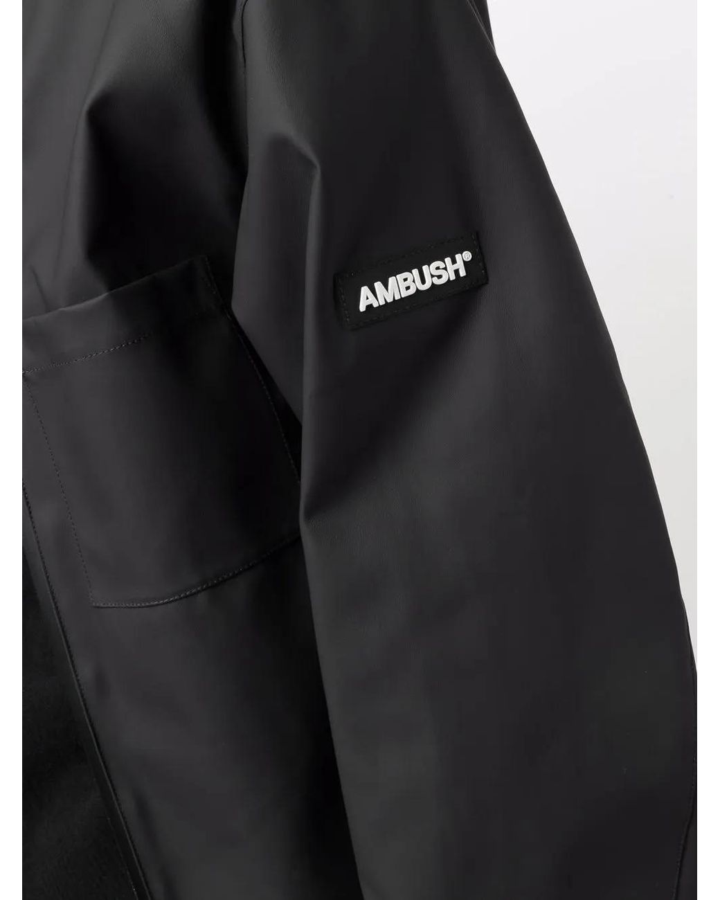 Ambush Black Coated Zip-Front Jacket for men