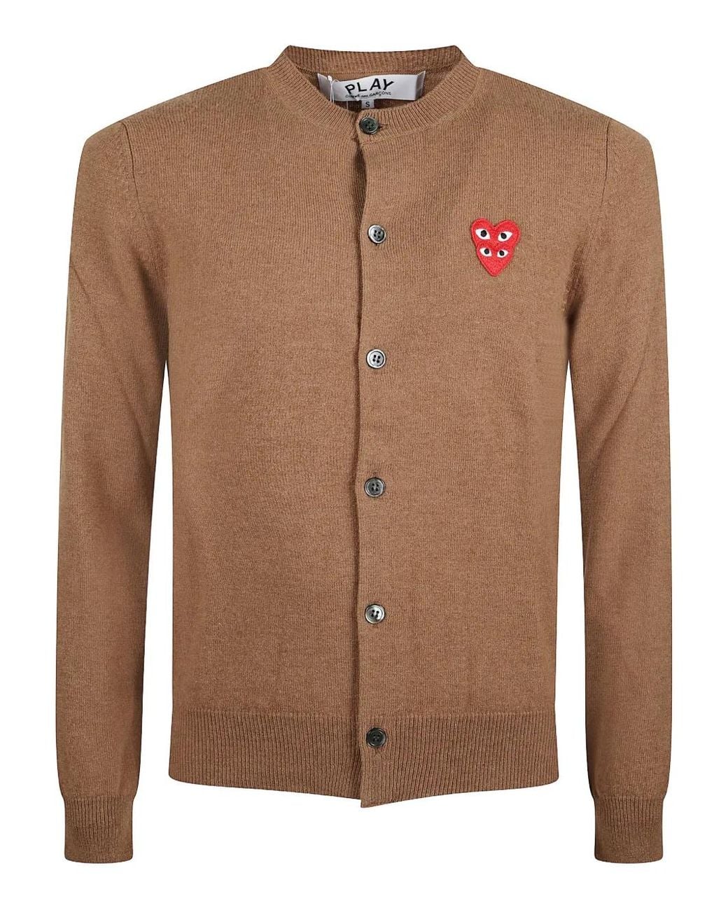 COMME DES GARÇONS PLAY Brown Double Eye V Neck Sweater for men