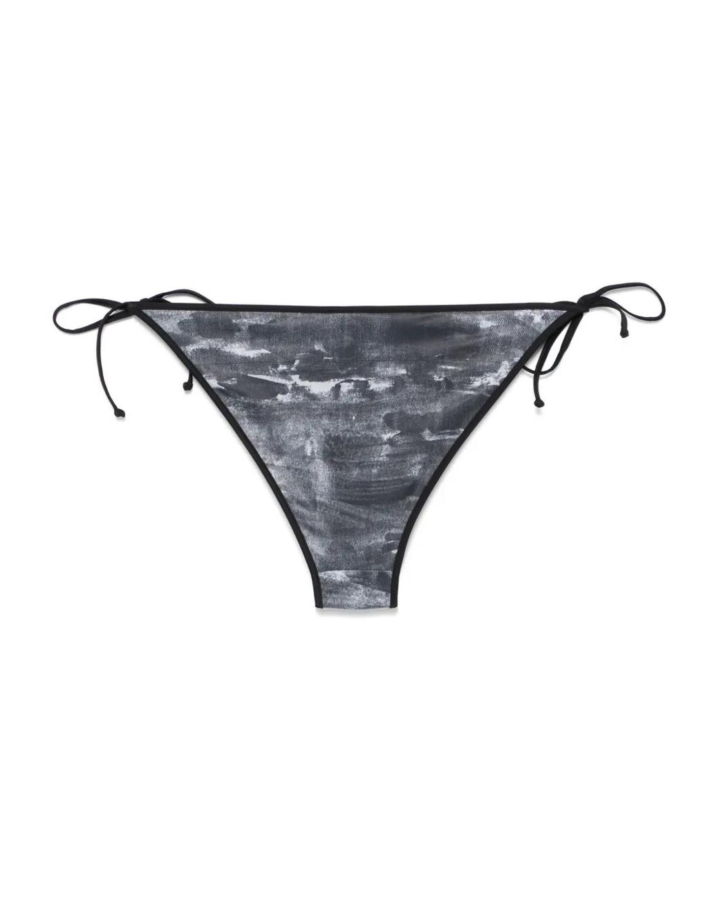 DIESEL Black Abstract-Print Bikini Bottoms