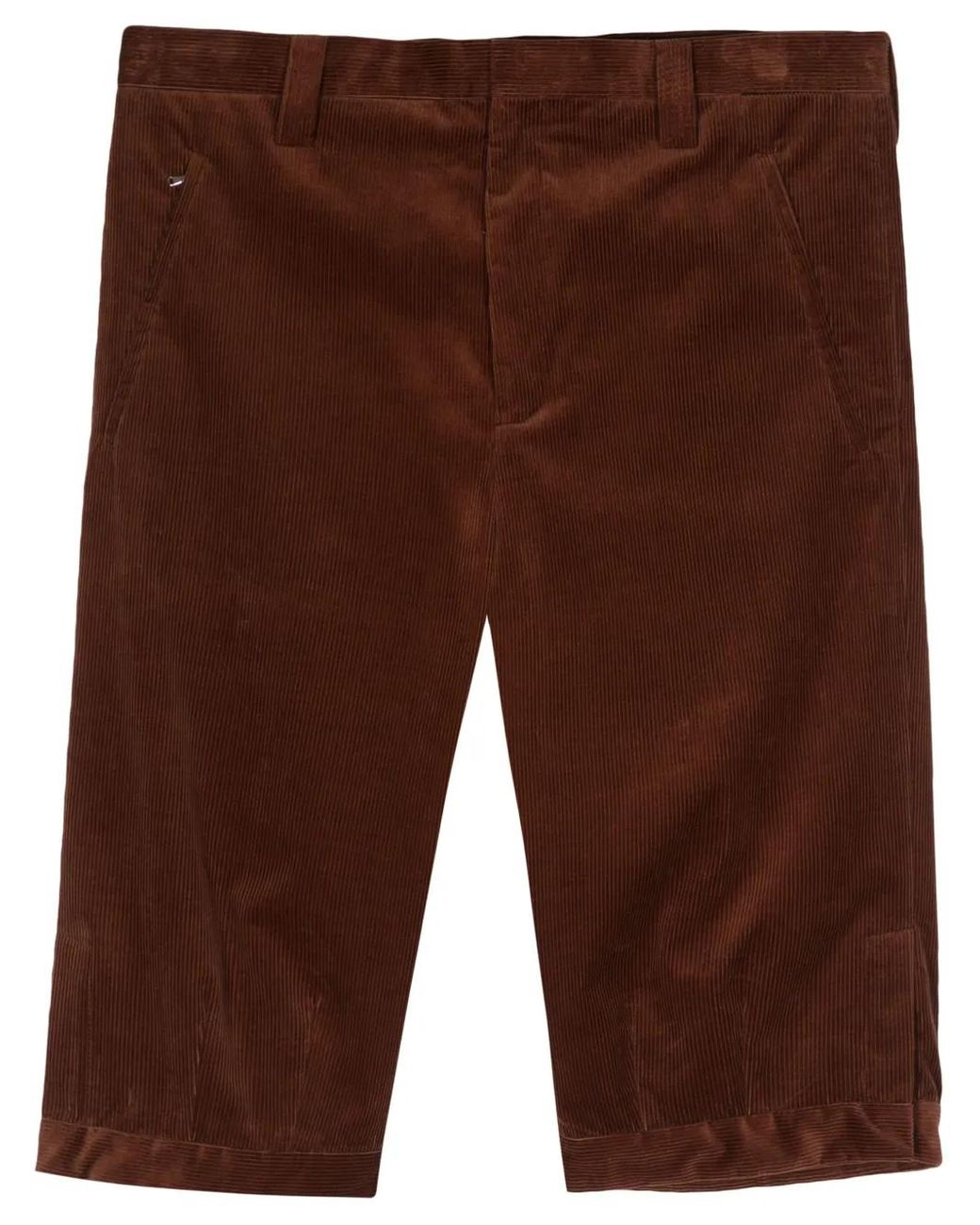 Rier Brown Corduroy Bermuda Shorts for men