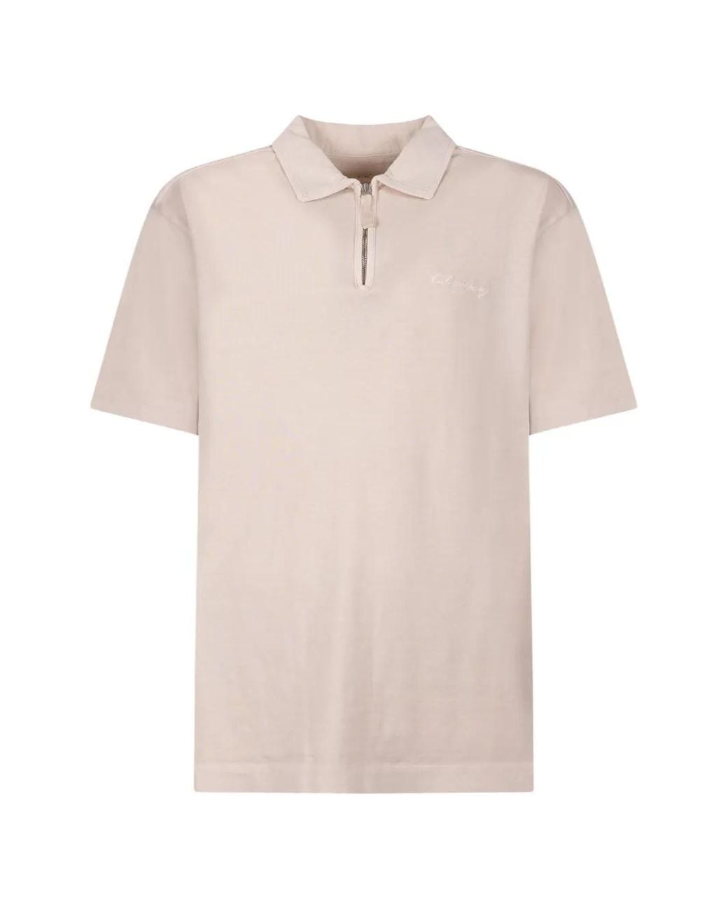 C P Company Pink Polo 1020 En Jersey À Col Zippé for men
