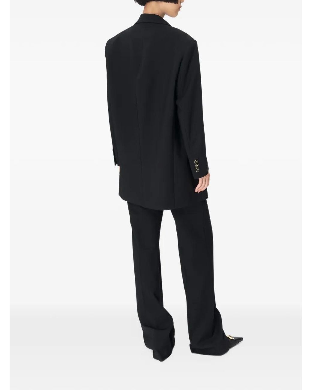 MARINE SERRE Black Twill Blazer