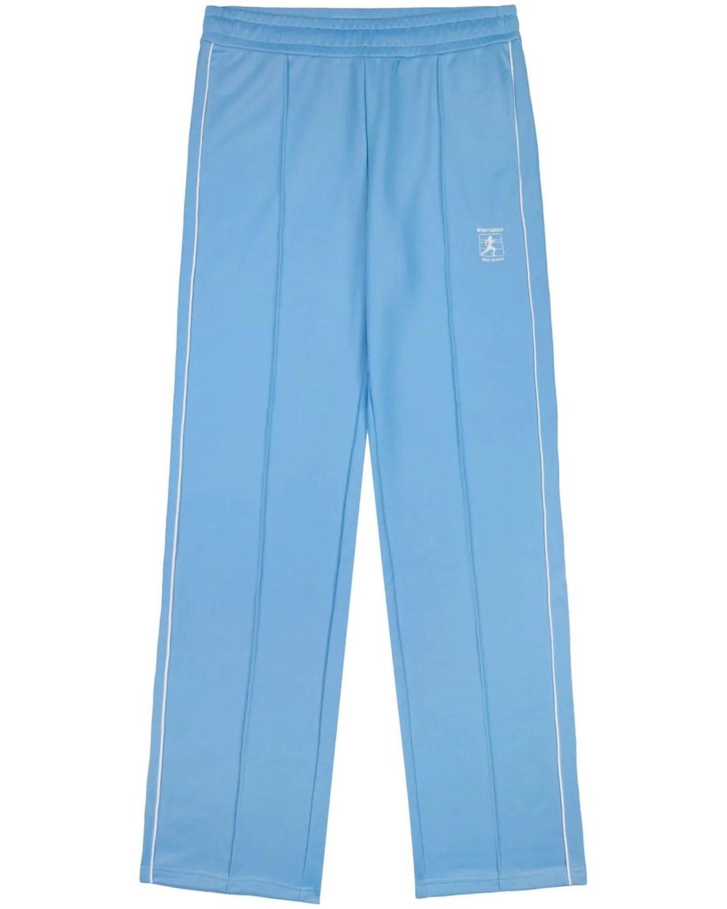 Sporty & Rich Blue Runner Logo-Print Track Pants