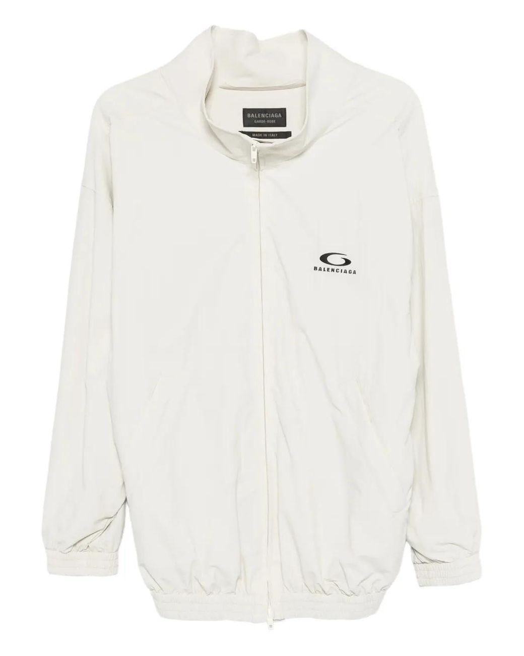Balenciaga White Logo Zip Jacket