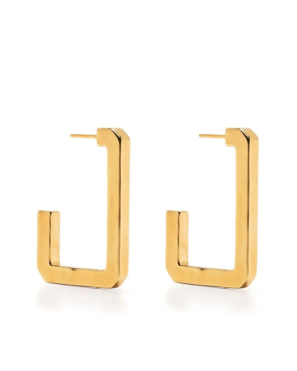 Zadig & Voltaire Metallic Half-Hoop Rectangular Earrings