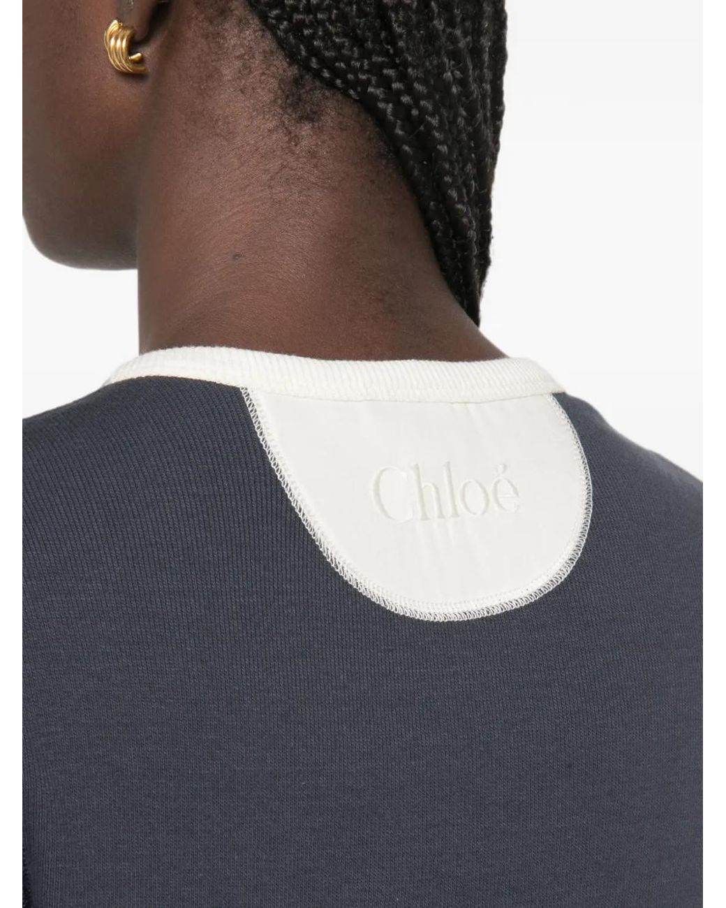 Chloé Blue Fitted Henley Shirt